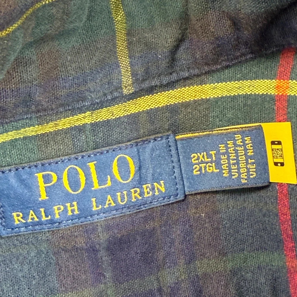 Polo Ralph Lauren Mens Size 2XLT‎ Oxford Shirt Plaid Multicolor Big & Tall